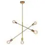 JHLBYL Sputnik Chandeliers 5-Light Modern Pendant Lighting Semi Flush Mount Ceiling Light Vintage Ceiling Light Fixture for Bedroom Living Room Dining Room Foyers, Gold