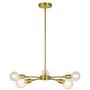 XiNBEi Lighting Chandeliers, 5 Light Brass Pendant Lighting with LED Bulbs for Kitchen & Dining Room XB-C1211-5-SB