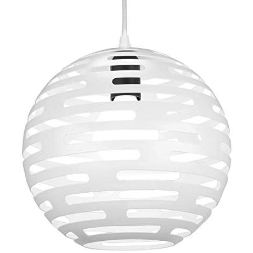 SUNVP Pendant Light Modern White Sphere Design Iron Ceiling Hanging Lamp Minimalist Style for Kitchen Island Dining Room, Living Room, Bedroom, Coffee Bar