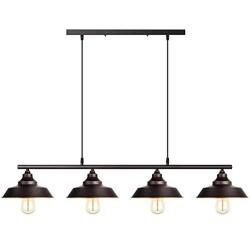 Industrial Pendant Lighting Kitchen Island Light Oil Rubbed Bronze Finish with Highlights Rustic Island Lighting Modern Chandelier 4-Light