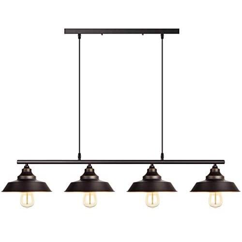 Industrial Pendant Lighting Kitchen Island Light Oil Rubbed Bronze Finish with Highlights Rustic Island Lighting Modern Chandelier 4-Light