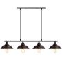 Industrial Pendant Lighting Kitchen Island Light Oil Rubbed Bronze Finish with Highlights Rustic Island Lighting Modern Chandelier 4-Light