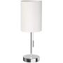DEEPLITE Simple Design Table Lamp, Small Lamp with USB Port, White Lamp Shade and Silver Metal Base, Modern USB Lamps for Living Room, Bedrooms, Nightstand, Bedside Night Table, Side Table, Office, St
