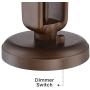 Tremont Rustic Farmhouse Table Lamp Bronze Iron Cage Burlap Fabric Drum Shade 3-Light for Living Room Bedroom Bedside Nightstand Office Family - Franklin Iron Works