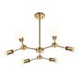 MELUCEE Modern Sputnik Chandeliers 6-Light Brass Mid Century Light Fixture Flush Mount Ceiling Light Pendant Light for Kitchen Island Living Room Bedroom Foyer Hallway