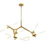 KALRI Modern Metal Sputnik Chandelier Lamp Tree Branch Pendant Lighting Ceiling Fixture with Frosted Glass Lampshade for Dining Room, Living Room, Kitchen Island, Hotel, Coffee Shop (Gold-10Lights)