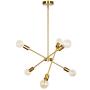 Sputnik Chandelier Modern Pendant Lighting 6 Lights Gold Chandeliers Hanging Dining Room Light for Kitchen Hallway Dining Room Living Room