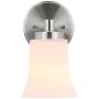 XiNBEi Lighting Wall Sconce, Single Bathroom Vanity Wall Light with Glass, Brushed Nickel Finish for Hallway & Bedroom XB-W1235-1-BN