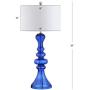 JONATHAN Y JYL4012D Madeline 35'' Curved Glass LED Table Lamp Contemporary,Transitional for Bedroom, Living Room, Office, College Dorm, Coffee Table, Bookcase, Cobalt