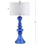 JONATHAN Y JYL4012D Madeline 35'' Curved Glass LED Table Lamp Contemporary,Transitional for Bedroom, Living Room, Office, College Dorm, Coffee Table, Bookcase, Cobalt