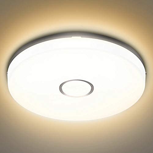 Olafus 18W LED Ceiling Light 9 Inch, 1600LM 2700K Flush Mount Ceiling Lighting, IP54 Waterproof 120W Equivalent Round Ceiling Lamp for Bedroom Livingroom Balcony Kitchen Bathroom, Warm White