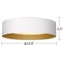 Autelo Close to Ceiling Light Fixture, 14'' Frosted Glass Shade Flush Mount Ceiling Light in White Finish E26 Socket for Living Room Hallway Bedroom C3336XS WH