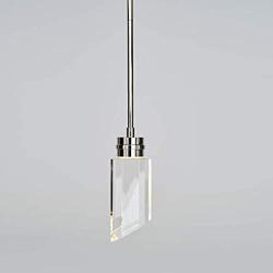 MOTINI Cylinder Pendant Light Clear Handmade Crystal 8W LED Polished-Nickel Modern Style Lighting Fixture (ETL Listed) Hanging Lights for Kitchen Island Dining Room Hallway Interior