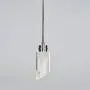 MOTINI Cylinder Pendant Light Clear Handmade Crystal 8W LED Polished-Nickel Modern Style Lighting Fixture (ETL Listed) Hanging Lights for Kitchen Island Dining Room Hallway Interior