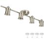 4 Light Track Lighting Wall and Ceiling Mount Fixture Kitchen and Dining Room, Brushed Nickel + Bulbs
