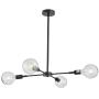 ANJIADENGSHI Sputnik Chandelier Lighting Modern Iron Pendant Light with 4 E26 Bulb for Living Room Dining Room Kitchen Bedroom Matte Black