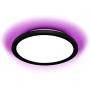 OSAWASU Flush Mount 12 Inch Ceiling Light Fixture with Back Led Atmosphere Light (Romantic Pink), 30W Aluminum Black Round Light Fixtures for Bedroom Living Room Dining Kitchen Hallway OSAWASU Flush Mount 12 Inch Ceiling Light Fixture with Back Led Atmosphere Light (Romantic Pink), 30W Aluminum Black Round Light Fixtures for Bedroom Living Room Dining Kitchen Hallway