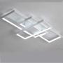 LED Modern Ceiling Light Flush Mount Square Fixture Living Room Lamp Dimmable with Remote Control Acrylic-Shade White Chandelier Pendant Lighting for Dining Room Bedroom Bathroom Kitchen Restroom