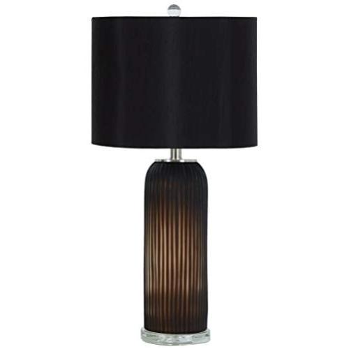 Signature Design by Ashley - Abaness Glass Table Lamp - Set of 2 - Contemporary - Black