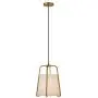 Henn&Hart PD0072 Modern 1-Light Contemporary Style Brass with White Fabric Shade for, Kitchen, Dining, Living Room Pendant, One Size