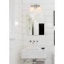 XiNBEi Lighting Bathroom Vanity Light, Modern Wall Light with Glass, Brushed Nickel 2 Light Bath Bar Light XB-W1235-2-BN