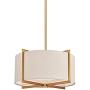 MOTINI 3 Light Drum Pendant Chandelier, Classic Ceiling Pendant Chandelier Fixture with Drum Shade, Gold Brushed Brass Drum Light Fixture for Dining Room Living Room Bedroom