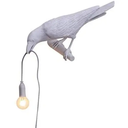 xfyx Desk Birds Lamps, Resin Crow Bird Wall Lamp Table lamp Lights for Bedroom Bedside Living Room Wall Sconce Light Black/White