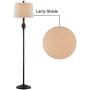 Maxax Floor Lamp, Modern Standing Lighting Dimmable Reading Standing Lamp with Oatmeal Lampshade for Living Bedroom Reading Room, Black