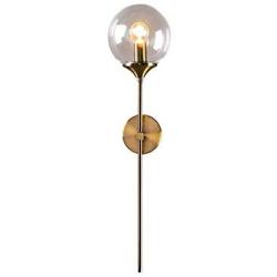 BOKT Glass Globe Wall Sconce Mid Century Wall Light Fixture Bedroom Lighting Nordic Living Room Background Wall Lamp Mirror Headlights (Clear)