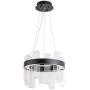 Modern LED Pendant Light, 10-Light Acrylic Circular Chandelier Contemporary Adjustable Hanging Ceiling Pendant Lighting for Living Room Bar Dining Room, 40W 4000K Nature White, Matte Black, Mesh