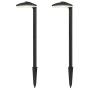 MOON BAY L03547-NA x 2 Landscape Path Light, Low Volt 2.5W White LED, Waterproof for Outdoor Die Cast Aluminum Body and Frost Shade with Plastic Spike, (2pack, Matt Black