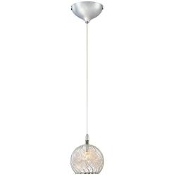 Chrome Mini Pendant Light 4 1/2'' Wide Modern Globe Clear Swirl Wire Glass Fixture for Kitchen Island Dining Room - Possini Euro Design