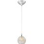 Chrome Mini Pendant Light 4 1/2'' Wide Modern Globe Clear Swirl Wire Glass Fixture for Kitchen Island Dining Room - Possini Euro Design
