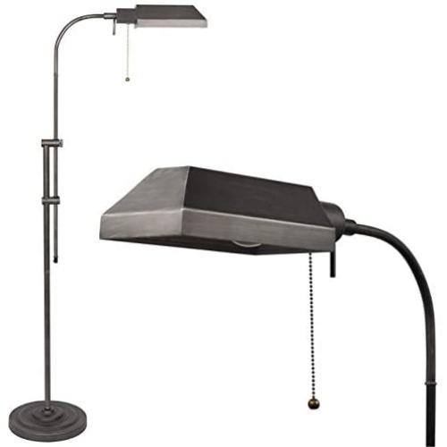 Kira Home Prescott 58'' Adjustable Standing Pharmacy Floor Lamp, Brushed Pewter Finish, Includes 6W LED Bulb (60W eq.) Energy Efficient, Eco-Friendly