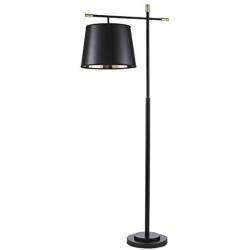 Madison Park MP154-0148 Webster Floor Lamp - Modern Accent Furniture Décor Lighting for Living Room Metal Frame, Paper Taper Shade, 64.5'' Tall, Black