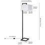 Henn&Hart FL0252 Black Floor Lamp with Square Fabric Shade for Living Room / Office / Bedside