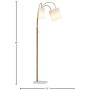 Amazon Brand – Rivet 3-Light Arc Floor Lamp, Marble and Brass, With Bulbs , 79'' x 27'' x 21''