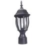 LIT-PaTH Outdoor Post Light Pole Lantern Lighting Fixture with One E26 Base Max 100W, Aluminum Housing Plus Glass, Matte Black Finish