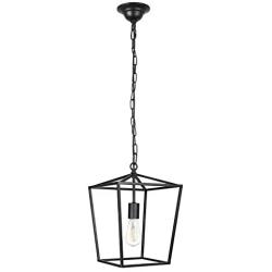 Unicozin Pendant Light Hanging Lantern Lighting Fixture for Kitchen and Dining Room, Industrial Retro Iron Chandelier Fixture,E26 Base, Black (Bulbs Not Included)