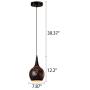 LITFAD Industrial Style Pendant Light 7.87'' Weathered Iron Shade Single Vase Shape Pendant Lamp Mounted Ceiling Lighting fixtures with Adjustable Chain for Kitchen Dining Room Restaurant Bar - B