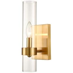 DANXU Brushed Gold with Glass Shade 1 Light Wall Sconces Wall Light Fixture