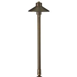 VOLT Flat Hat 12V Brass Path Light (7'' Shade, 25'' Tall)