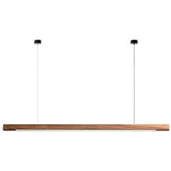 Uniklook LED Wood Pendant Light Lighting Wooden Long Bar LED Lamp Celling Light Neutral, White Warm Light - Office Kitchen Island Dining Room Table Bar Loft Suspension Lighting (Black Walnut B)