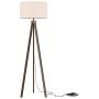 LEPOWER Wood Floor Lamp Tripod, Mid Century Standing Lamp, Vintage Design Reading Lamp for Living Room, Bedroom and Office, Flaxen Lamp Shade with E26 Lamp Base