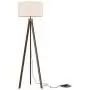 LEPOWER Wood Floor Lamp Tripod, Mid Century Standing Lamp, Vintage Design Reading Lamp for Living Room, Bedroom and Office, Flaxen Lamp Shade with E26 Lamp Base