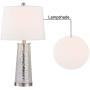 Maxax Table Lamps Set of 2 with White Fabric Shade, Bedside Nightstand Desk Lamps 3-Way Dimmable Decorative for Living Room Bedroom Dining Room Kitchen, Nickel Finish