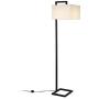 Henn&Hart FL0252 Black Floor Lamp with Square Fabric Shade for Living Room / Office / Bedside