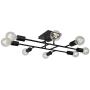 ELUZE Black Flush Mount Ceiling Light Metal Dining Room Ceiling Light, 8 Lights E26 Base Sputnik Chandelier Lighting Industrial Vintage Kitchen Light Fixtures