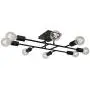 ELUZE Black Flush Mount Ceiling Light Metal Dining Room Ceiling Light, 8 Lights E26 Base Sputnik Chandelier Lighting Industrial Vintage Kitchen Light Fixtures