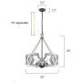 Farmhouse Wood Drum Chandelier, Cottage Burlywood Hanging Pendant Ceiling Light for Dining Room, Living Room, Foyer